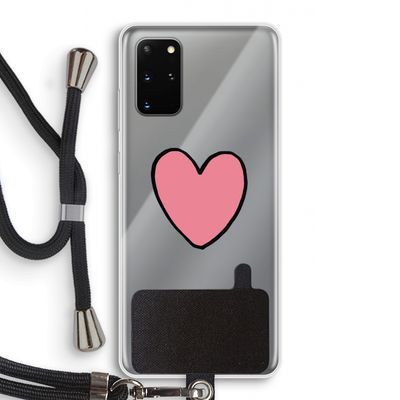 Hartje: Samsung Galaxy S20 Plus Transparant Hoesje met koord