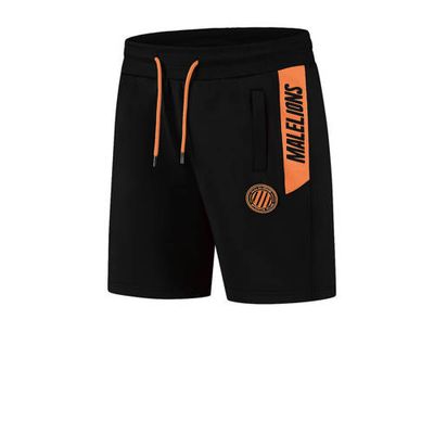 Malelions regular fit short met logo zwart/neon oranje Malelions regular fit short met logo zwart/neon oranje