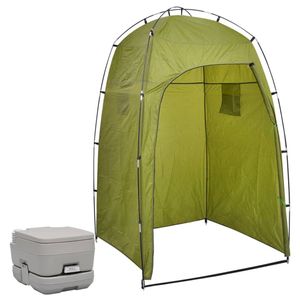 vidaXL Kampeertoilet met tent draagbaar 10 + 10 L