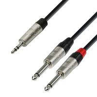 Adam Hall 4 Star YWPP 0300 Rean verloopkabel mini-jack naar 2x jack mono 3m - thumbnail