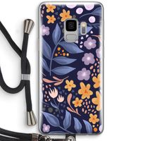 Flowers with blue leaves: Samsung Galaxy S9 Transparant Hoesje met koord Flowers with blue leaves: Samsung Galaxy S9 Transparant Hoesje met koord