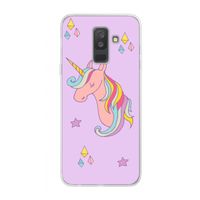 Roze eenhoorn: Samsung Galaxy A6 Plus (2018) Transparant Hoesje