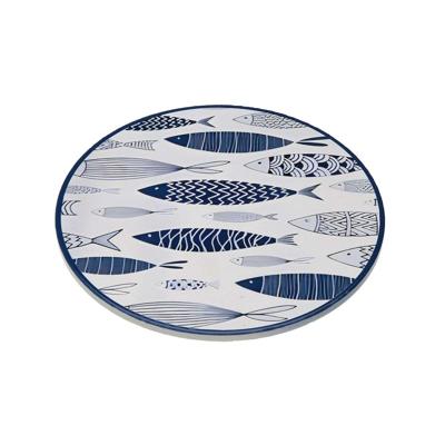 Placemat Versa Blauw Kurk Keramisch Vissen 20 X 0,6 X 20 CM