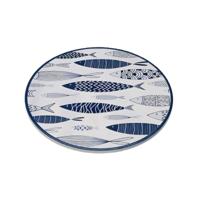 Placemat Versa Blauw Kurk Keramisch Vissen 20 X 0,6 X 20 CM