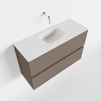 Toiletmeubel Mondiaz Ada | 80 cm | Meubelkleur Smoke | Lex wastafel Talc Midden | Zonder kraangat