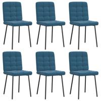Eetkamerstoelen 6 st fluweel blauw