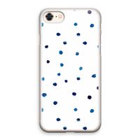 Blauwe stippen: iPhone 8 Transparant Hoesje