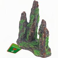 Boon Aquariumdecoratie Rotszuilen met Mos 15cm - Natuurgetrouw Polyresin Ornament