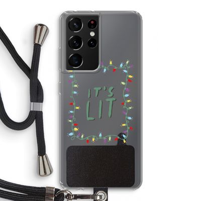 It's Lit: Samsung Galaxy S21 Ultra Transparant Hoesje met koord