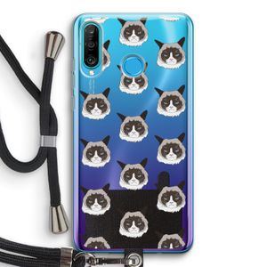 It's a Purrr Case: Huawei P30 Lite Transparant Hoesje met koord