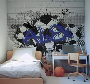 Urban foto behang Voetbal graffiti