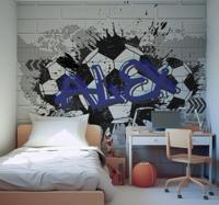 Urban foto behang Voetbal graffiti