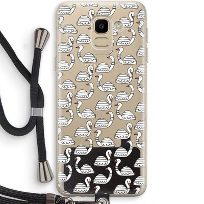 Zwanen: Samsung Galaxy J6 (2018) Transparant Hoesje met koord