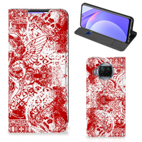 Mobiel BookCase Xiaomi Mi 10T Lite Angel Skull Rood