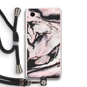 Roze stroom: Pixel 3 XL Transparant Hoesje met koord