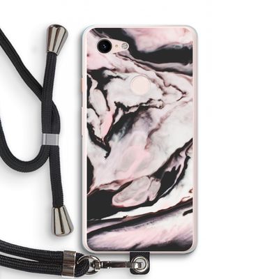 Roze stroom: Pixel 3 XL Transparant Hoesje met koord