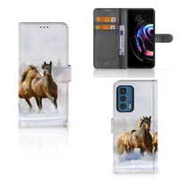 Motorola Edge 20 Pro Telefoonhoesje met Pasjes Paarden - thumbnail