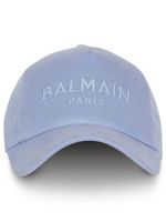 Balmain casquette en coton à logo brodé - Bleu - thumbnail