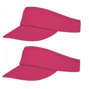 Sunvisor zonneklep voor volwassenen - 4x stuks - Roze - Katoenen verstelbare zonnekleppen - Dames/he