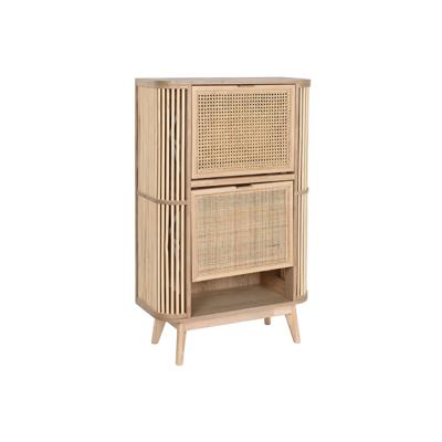 Schoenenrek Home ESPRIT Gouden Natuurlijk Rotan Sparrenhout Tropisch 70 x 29 x 115 cm