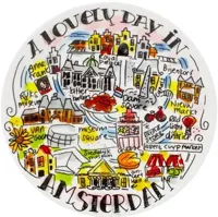 Blond Amsterdam petit four bordje aardewerk amsterdam 12x1.5cm multi