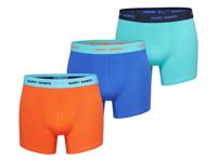 Happy Shorts 3 stuks heren boxershorts (M, Oranje/blauw)