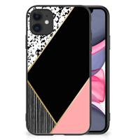 iPhone 11 Backcover Zwart Roze Vormen iPhone 11 Backcover Zwart Roze Vormen