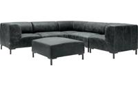 Goossens Excellent Hoekbank Marshall Met Hocker zwart, leer, 2 x 1,5-zits, urban industrieel Goossens Excellent Hoekbank Marshall Met Hocker zwart, leer, 2 x 1,5-zits, urban industrieel
