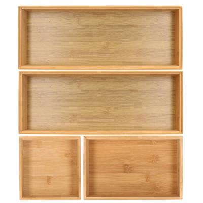 Lade bakjes organiseer set - 4x delig - bamboe hout - opbergsysteem - 38 x 51 cm Lade bakjes organiseer set - 4x delig - bamboe hout - opbergsysteem - 38 x 51 cm