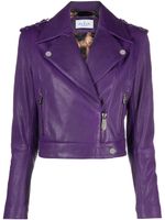 Philipp Plein veste de moto à coupe crop - Violet - thumbnail