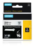 Labeltape DYMO IND RHINO 622290 Polyester Tapekleur: Transparant Tekstkleur:Zwart 19 mm 5.5 m