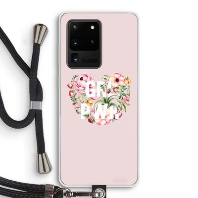 GRL PWR Flower: Samsung Galaxy S20 Ultra Transparant Hoesje met koord
