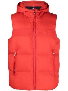 Tommy Hilfiger gilet matelassé à capuche - Rouge