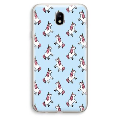 Eenhoorns overal: Samsung Galaxy J7 (2017) Transparant Hoesje