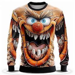 Grappig Voor heren Modieus 3D-afdrukken Sweatshirt Sweatshirts Rood Strakke ronde hals Herfst Winter Ontwerper Sweatshirt met capuchon Lightinthebox