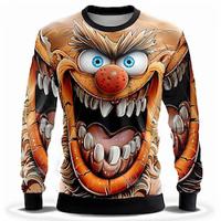 Grappig Voor heren Modieus 3D-afdrukken Sweatshirt Sweatshirts Rood Strakke ronde hals Herfst Winter Ontwerper Sweatshirt met capuchon Lightinthebox