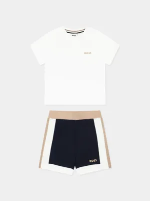 Hugo Boss Logo Set Baby Wit - Maat 0-3 Maanden - Kleur: DonkerblauwWitBruin | Soccerfanshop