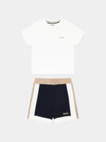 Hugo Boss Logo Set Baby Wit - Maat 0-3 Maanden - Kleur: DonkerblauwWitBruin | Soccerfanshop