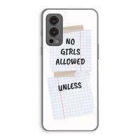 No Girls Allowed Unless: OnePlus Nord 2 5G Transparant Hoesje