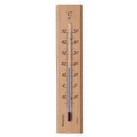 Muurthermometer hout h19 cm - Nature