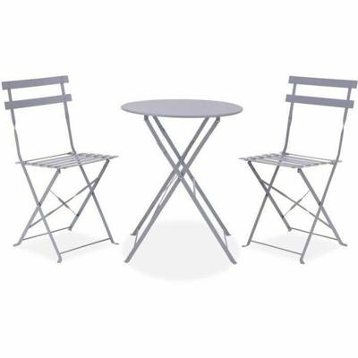 Tafel met twee stoelen Grijs