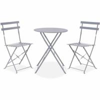 Tafel met twee stoelen Grijs