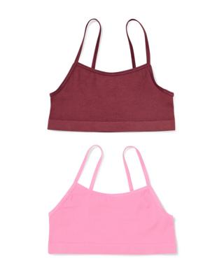 HEMA Kindertops naadloos rib - 2 stuks bruin (bruin)