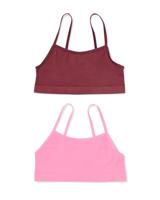 HEMA Kindertops naadloos rib - 2 stuks bruin (bruin)