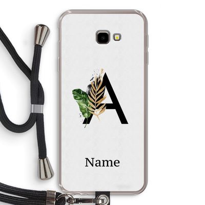 Charcoal Flora: Samsung Galaxy J4 Plus Transparant Hoesje met koord