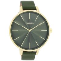 OOZOO C11257 Horloge Timepieces staal-leder goudkleurig-groen 48 mm - thumbnail