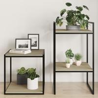 Wandschappen 4 st 40x40x1,5 cm spaanplaat sonoma eikenkleurig