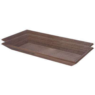 2x stuks houten dienbladen/kaarsenborden rechthoekig 40 cm donkerbruin
