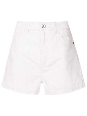 Emporio Armani short en jean à patch logo - Tons neutres