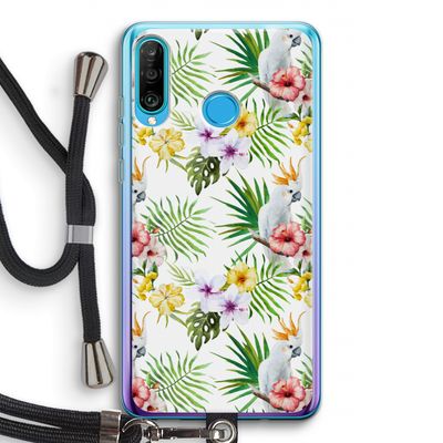 Gele kuif: Huawei P30 Lite Transparant Hoesje met koord